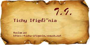 Tichy Ifigénia névjegykártya
